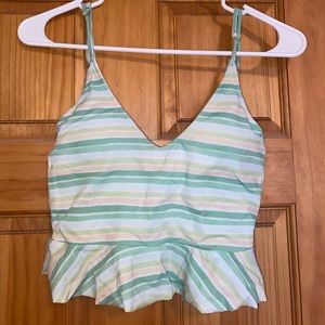 Kortni Jeane Striped Scoop Top